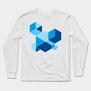 Blue Tangentoid Long Sleeve T-Shirt